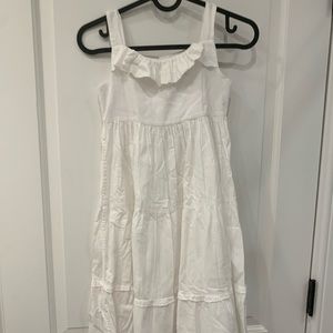 White ruffle kids summer dress